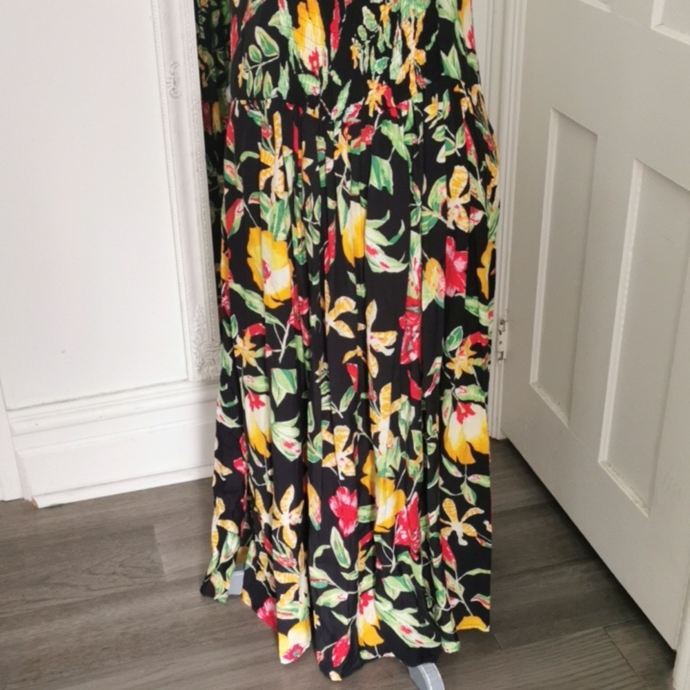 Vintage 70s/80s Meico Hawaiian tropical maxi dress with pockets. Size 14. - Picture 5 of 9